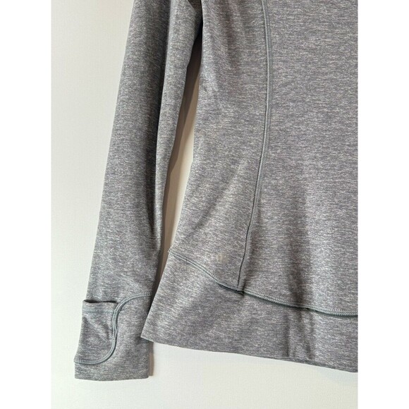 Lululemon Womens Sweater Gray Think Fast Pullover Tonka Stripe Heathered Size 4 - Picture 10 of 11